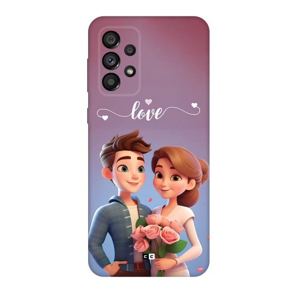 Couple With Flower Back Case for Galaxy A73 5G