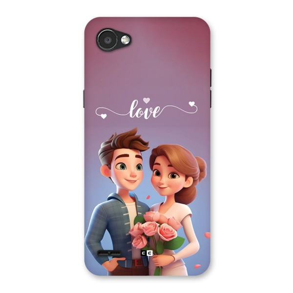 Couple With Flower Back Case for LG Q6