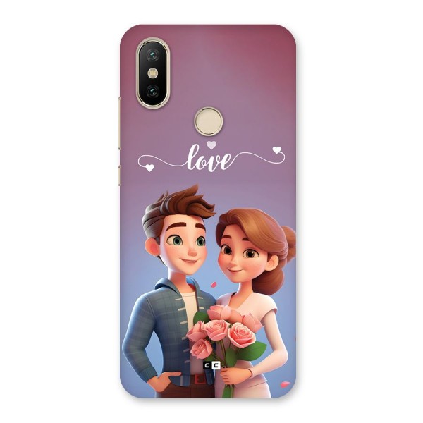 Couple With Flower Back Case for Mi A2