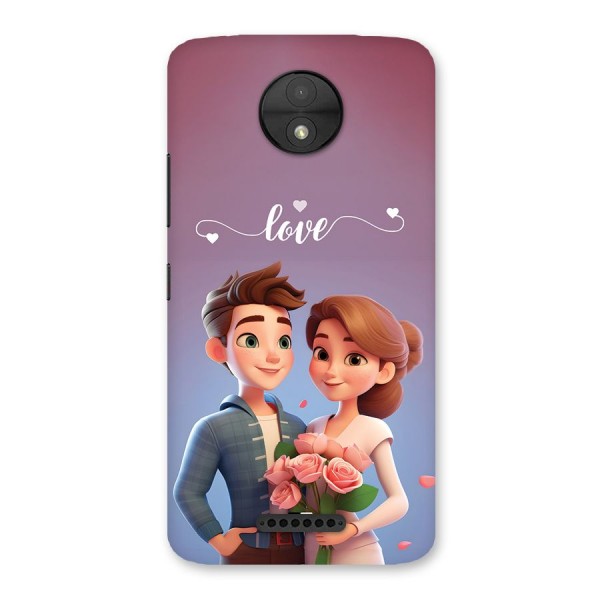 Couple With Flower Back Case for Moto C
