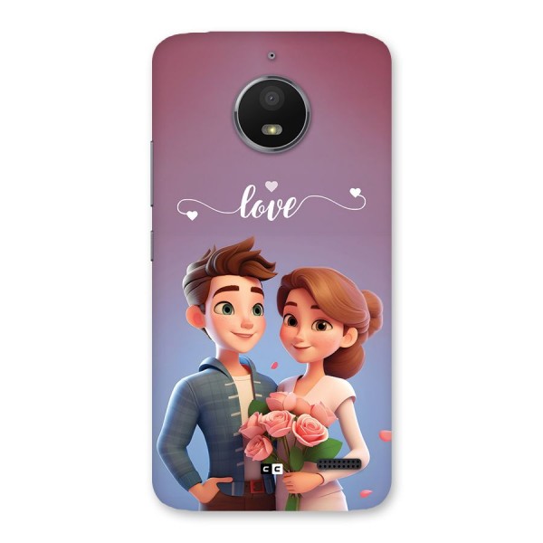 Couple With Flower Back Case for Moto E4