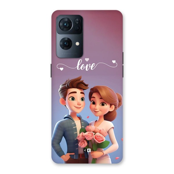 Couple With Flower Back Case for Oppo Reno7 Pro 5G