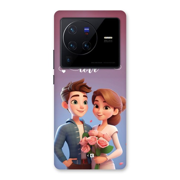 Couple With Flower Back Case for Vivo X80 Pro