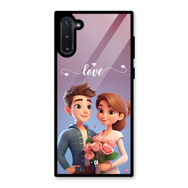 Couple With Flower Glass Back Case for Galaxy Note 10