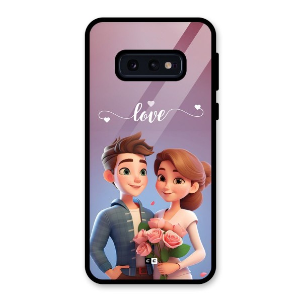 Couple With Flower Glass Back Case for Galaxy S10e