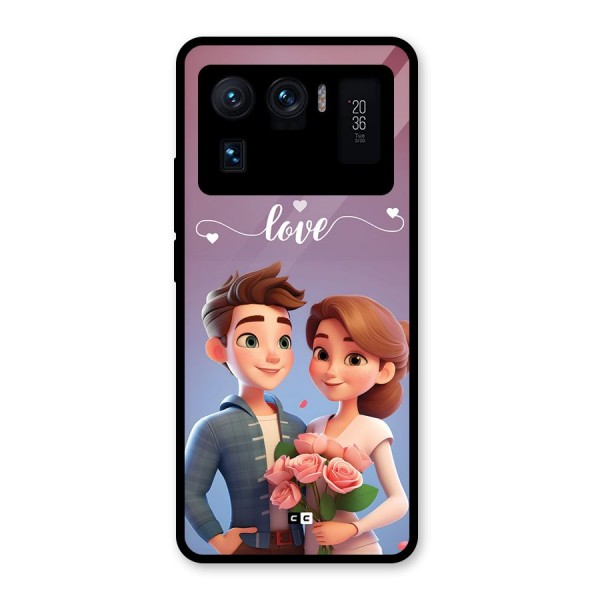 Couple With Flower Glass Back Case for Mi 11 Ultra