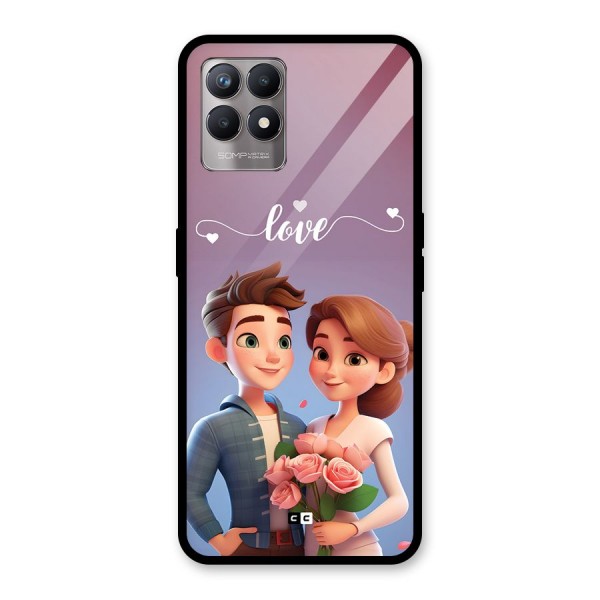 Couple With Flower Glass Back Case for Realme Narzo 50