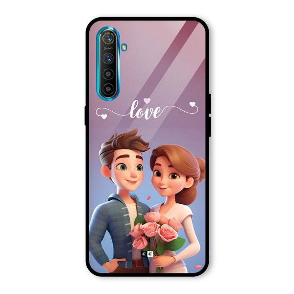 Couple With Flower Glass Back Case for Realme X2