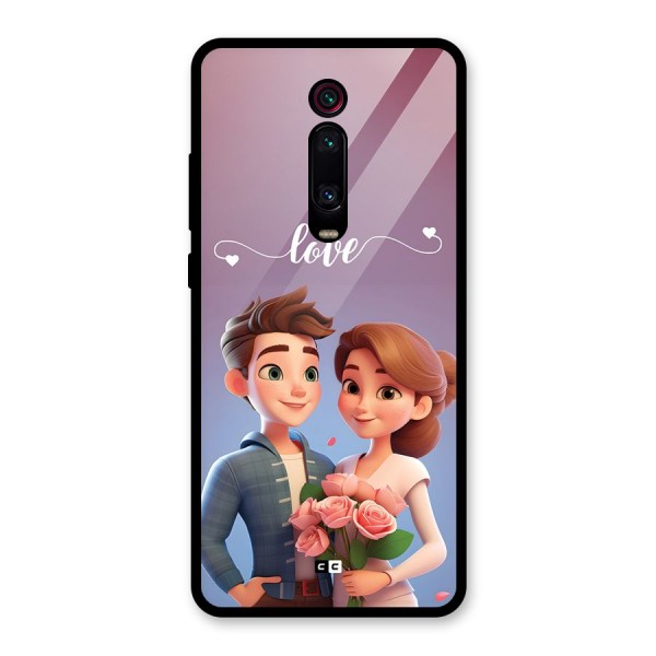 Couple With Flower Glass Back Case for Redmi K20