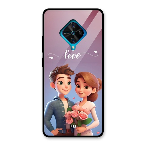 Couple With Flower Glass Back Case for Vivo S1 Pro