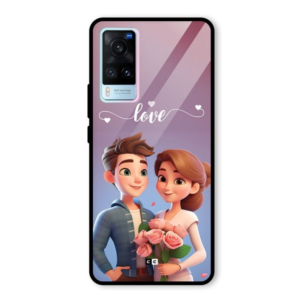 Couple With Flower Glass Back Case for Vivo X60