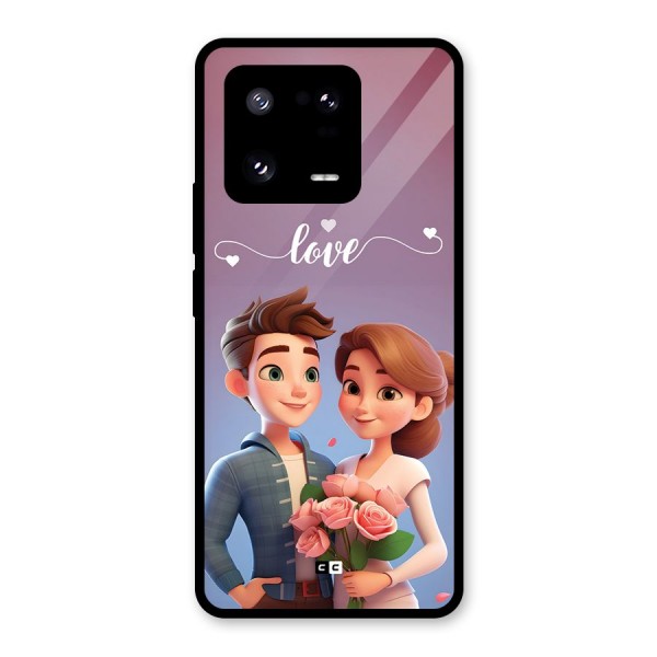 Couple With Flower Glass Back Case for Xiaomi 13 Pro