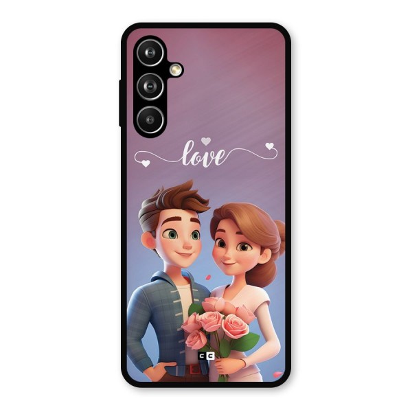 Couple With Flower Metal Back Case for Galaxy F54