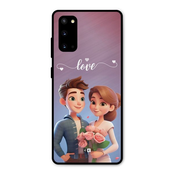 Couple With Flower Metal Back Case for Galaxy S20