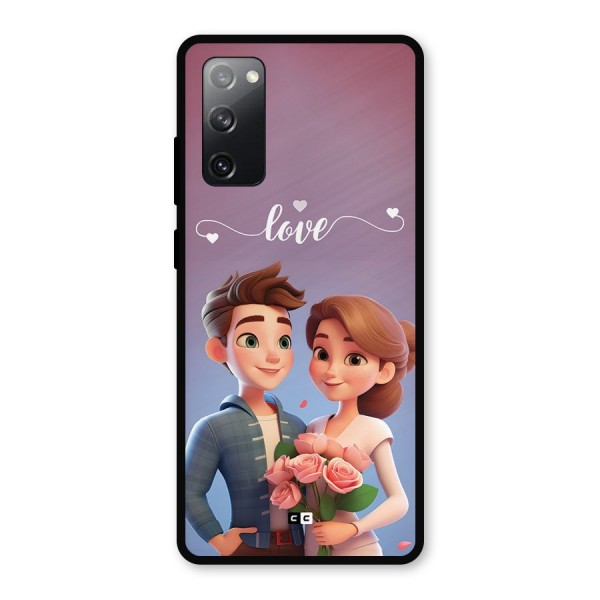 Couple With Flower Metal Back Case for Galaxy S20 FE