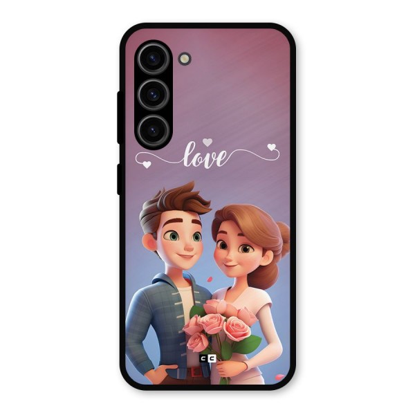 Couple With Flower Metal Back Case for Galaxy S23