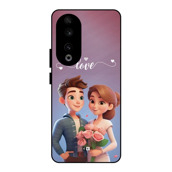 Couple With Flower Metal Back Case for Honor 90