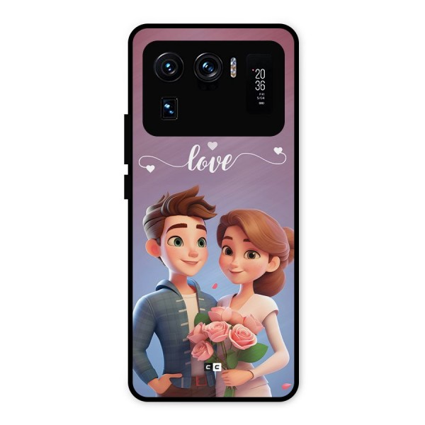 Couple With Flower Metal Back Case for Mi 11 Ultra