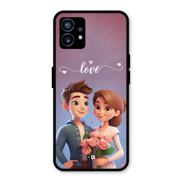 Couple With Flower Metal Back Case for Nothing Phone 1