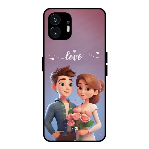 Couple With Flower Metal Back Case for Nothing Phone 2