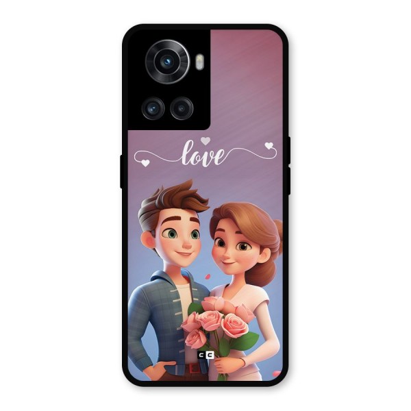 Couple With Flower Metal Back Case for OnePlus 10R