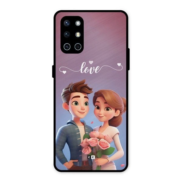 Couple With Flower Metal Back Case for OnePlus 9R