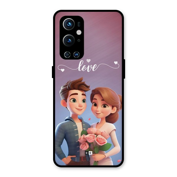 Couple With Flower Metal Back Case for OnePlus 9 Pro