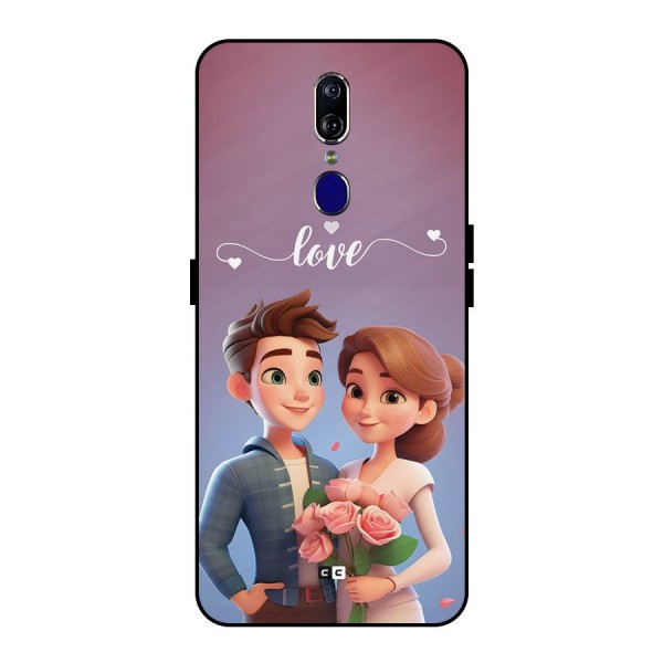 Couple With Flower Metal Back Case for Oppo F11