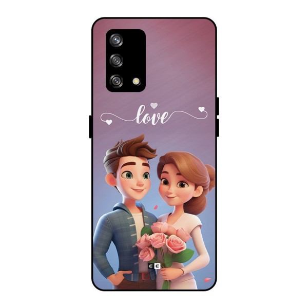 Couple With Flower Metal Back Case for Oppo F19