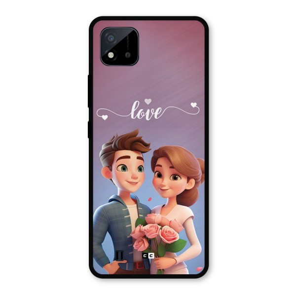 Couple With Flower Metal Back Case for Realme C11 2021