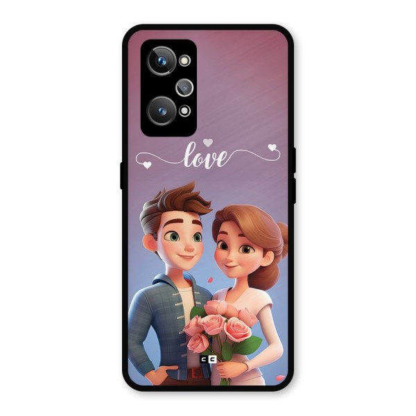 Couple With Flower Metal Back Case for Realme GT 2