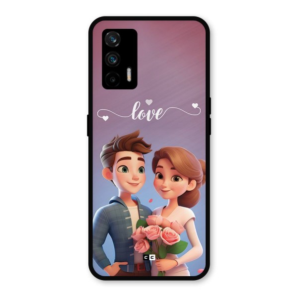 Couple With Flower Metal Back Case for Realme GT 5G