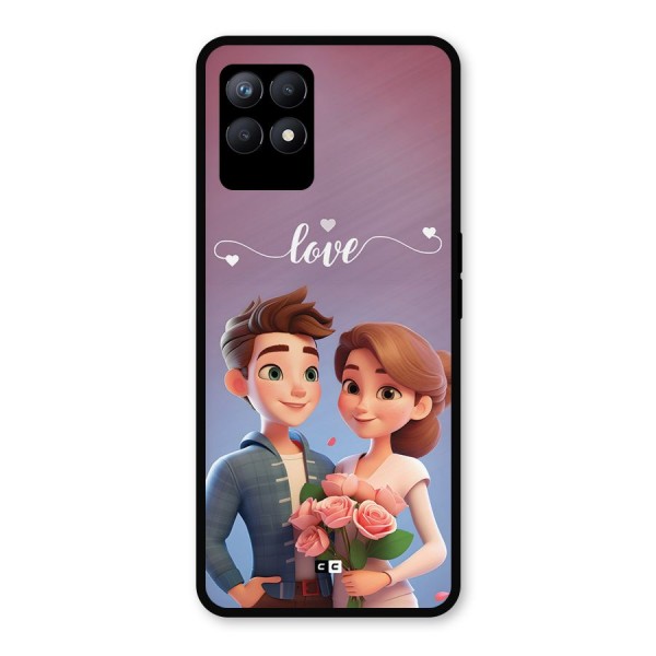 Couple With Flower Metal Back Case for Realme Narzo 50