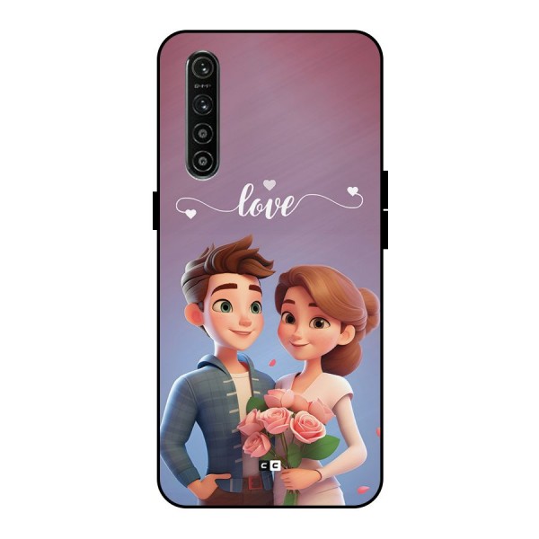 Couple With Flower Metal Back Case for Realme XT