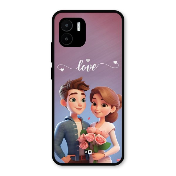 Couple With Flower Metal Back Case for Redmi A1