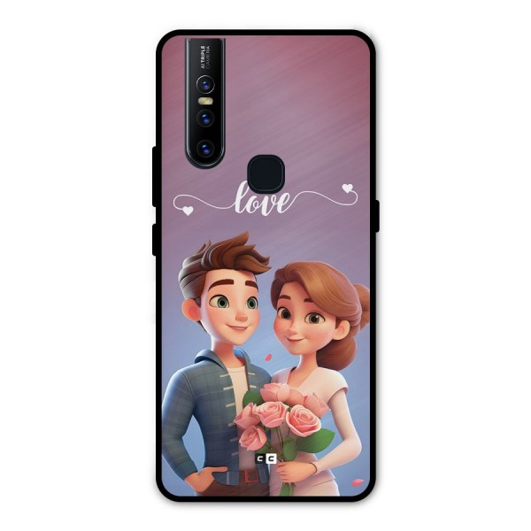 Couple With Flower Metal Back Case for Vivo V15