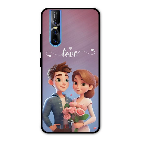 Couple With Flower Metal Back Case for Vivo V15 Pro