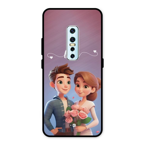 Couple With Flower Metal Back Case for Vivo V17 Pro