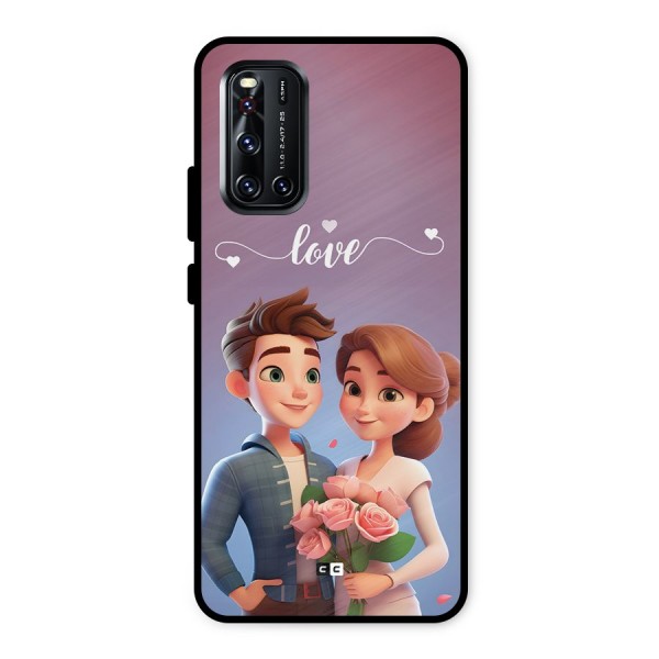 Couple With Flower Metal Back Case for Vivo V19