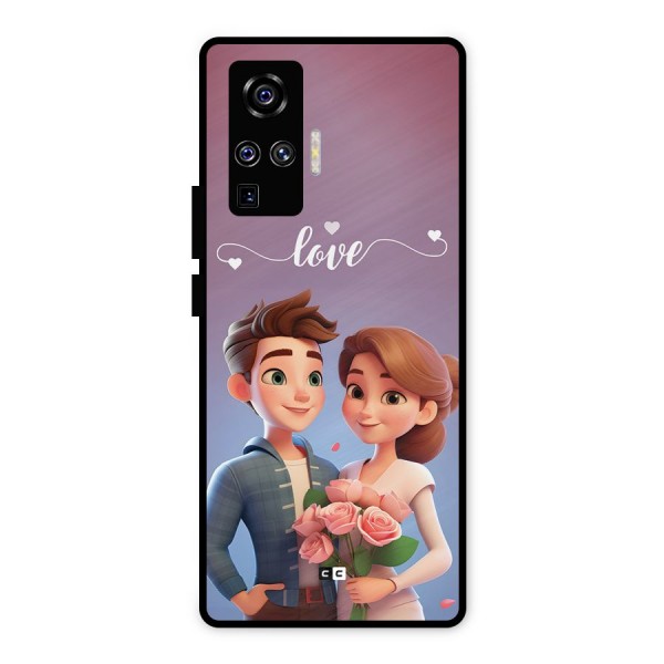 Couple With Flower Metal Back Case for Vivo X50 Pro