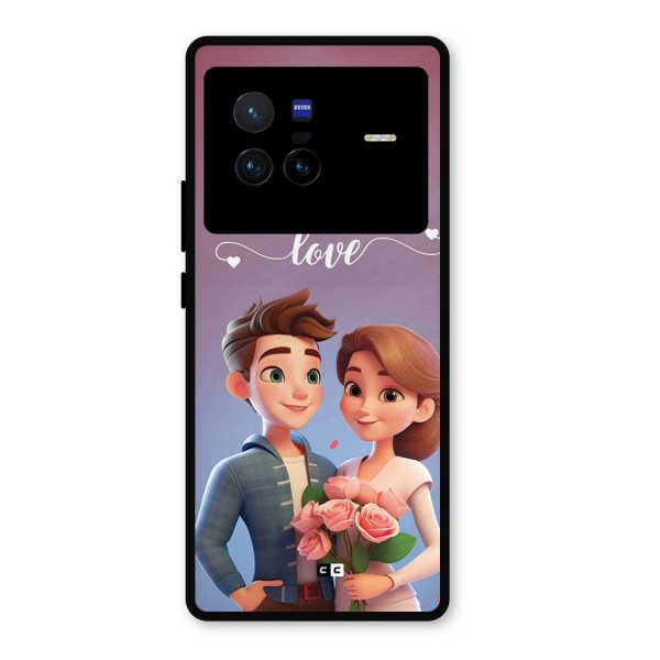 Couple With Flower Metal Back Case for Vivo X80