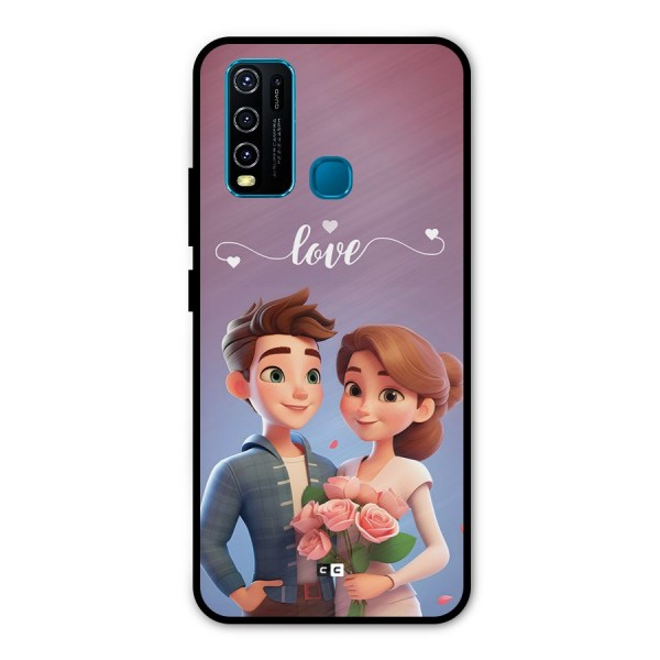 Couple With Flower Metal Back Case for Vivo Y30