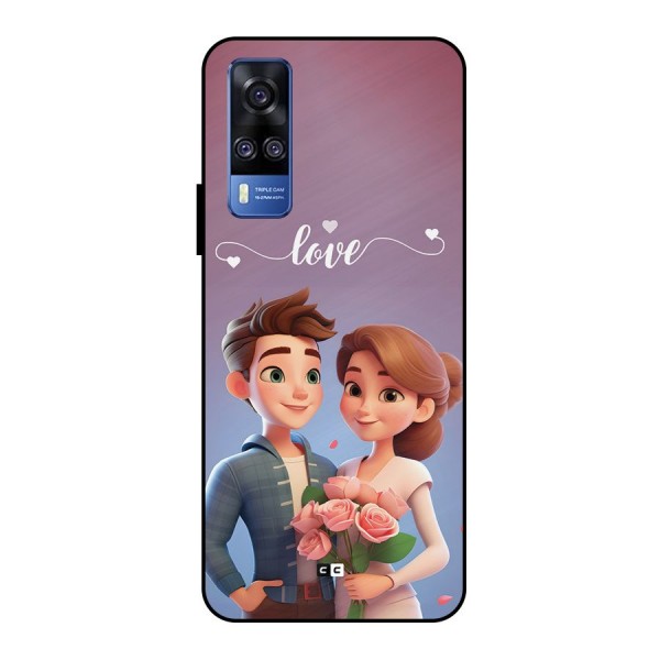 Couple With Flower Metal Back Case for Vivo Y51