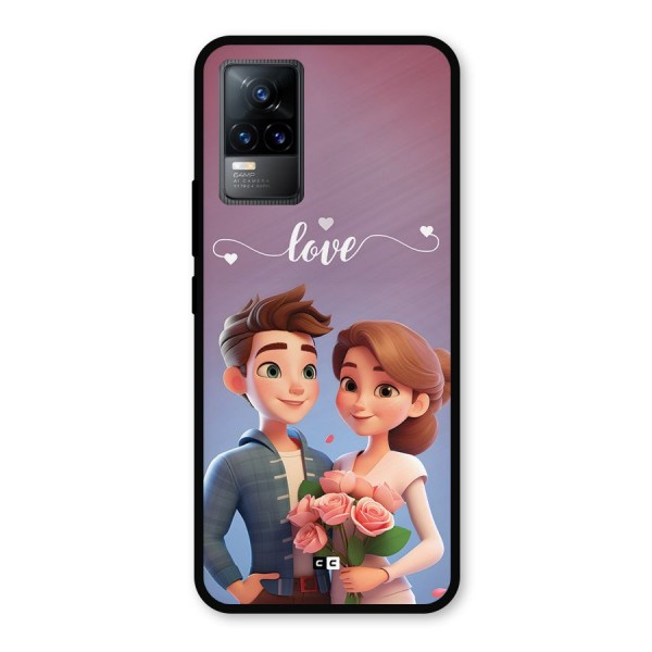 Couple With Flower Metal Back Case for Vivo Y73