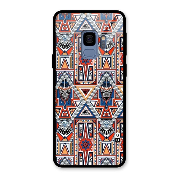 Creative Aztec Art Glass Back Case for Galaxy S9