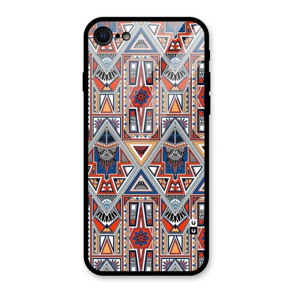 Creative Aztec Art Glass Back Case for iPhone 8