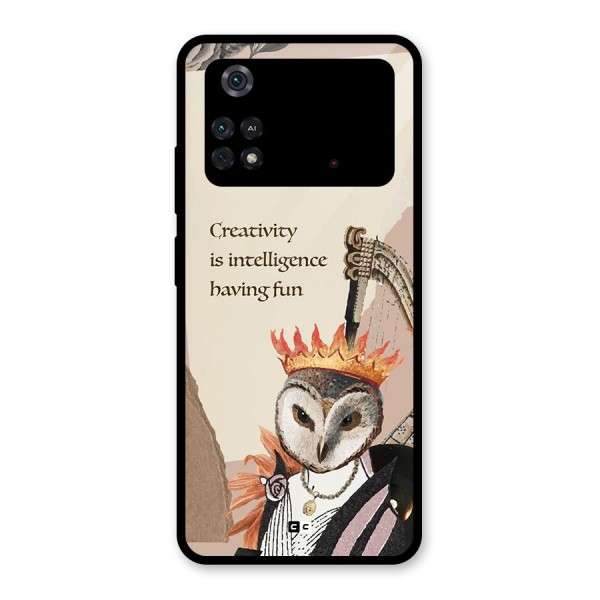 Creativity Intelligence Glass Back Case for Poco M4 Pro 4G