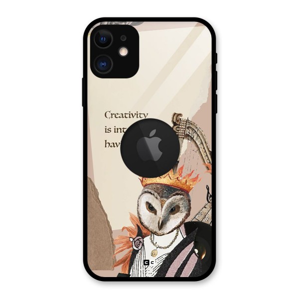 Creativity Intelligence Glass Back Case for iPhone 11 Logo Cut