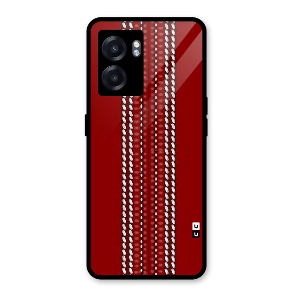 Cricket Ball Design Glass Back Case for Oppo K10 (5G)