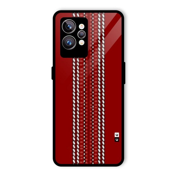 Cricket Ball Design Glass Back Case for Realme GT2 Pro